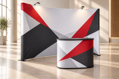 Standuri spider și desk-uri textile – compoziție alternativă